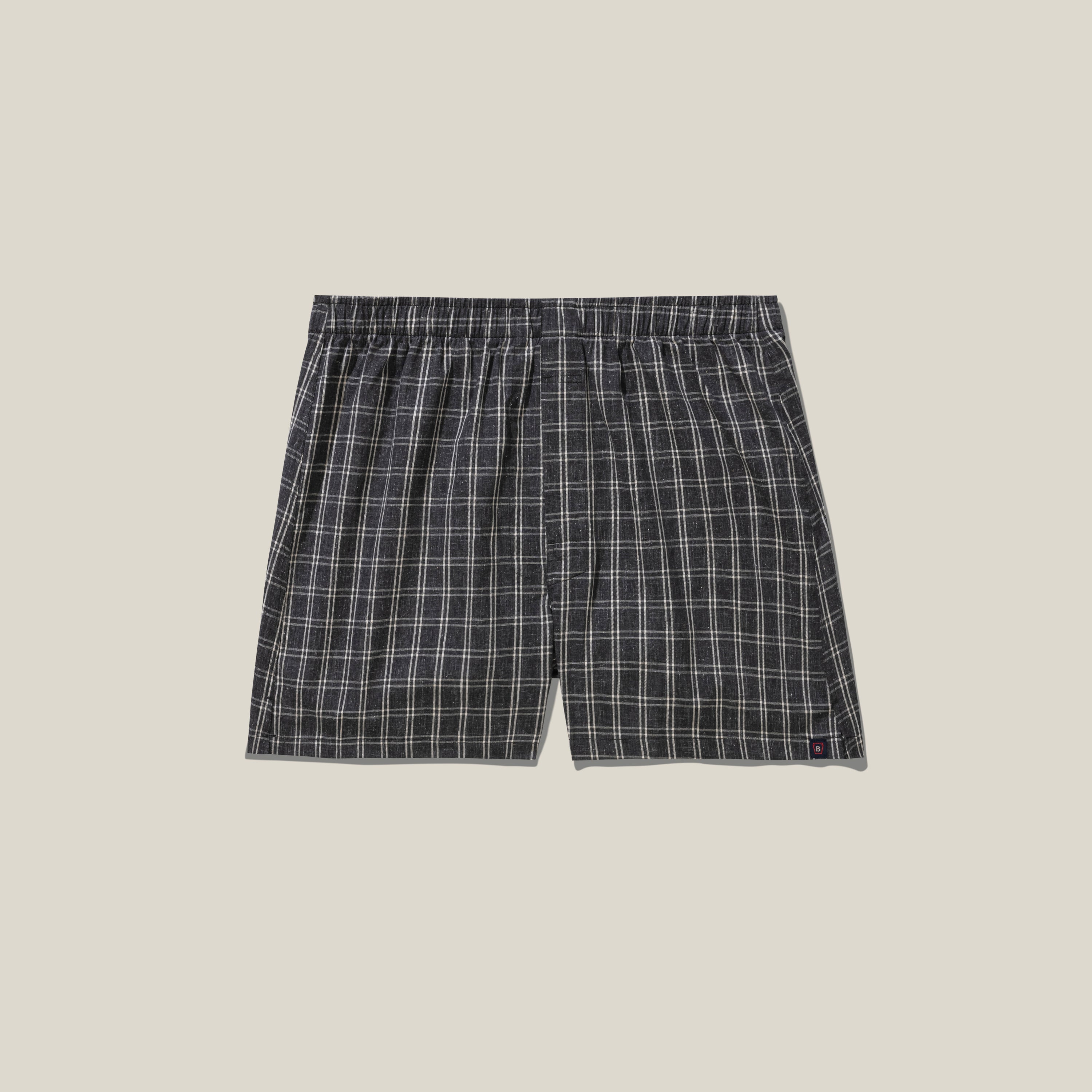Classic Fit Boxer Charcoal Window Pane Print