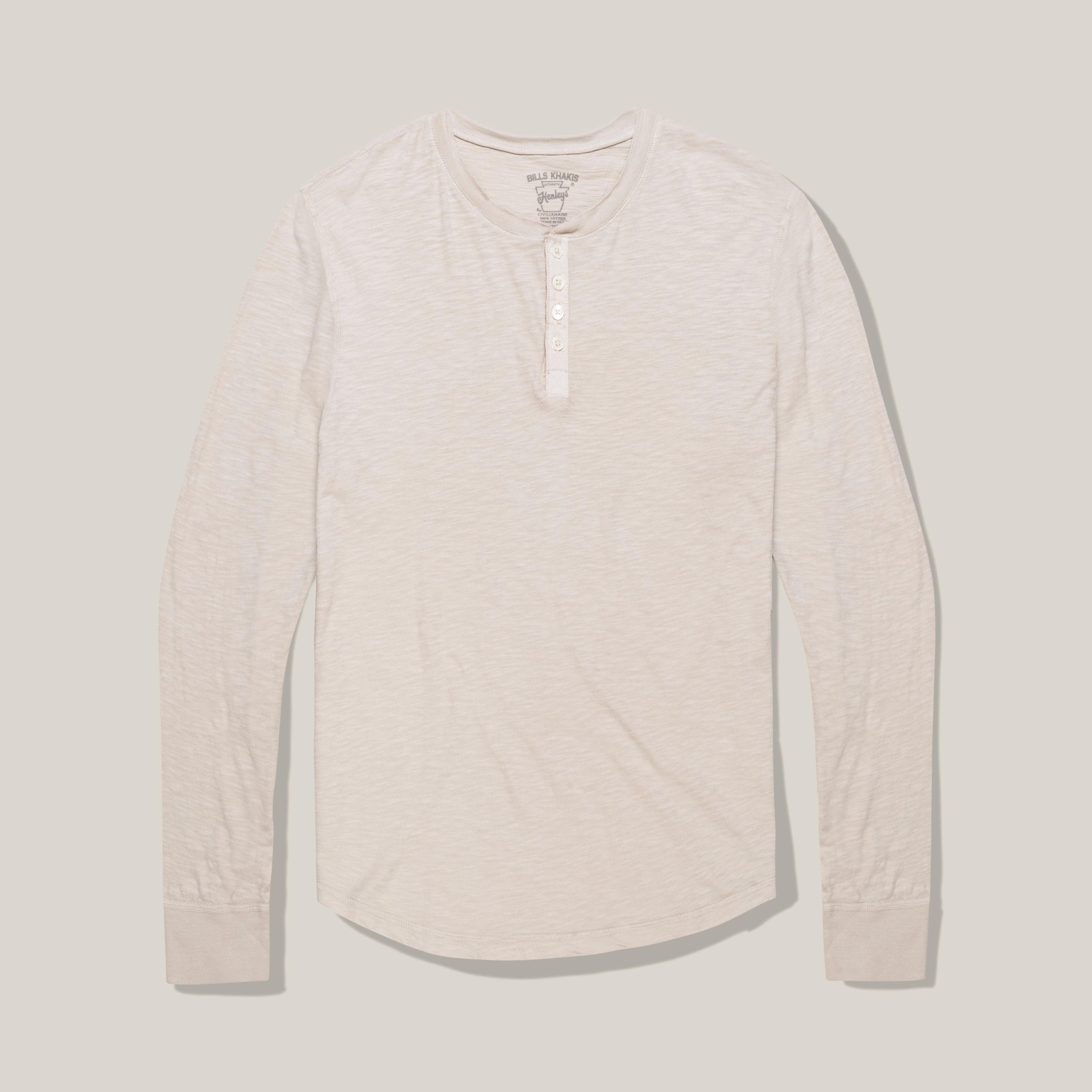 Lightweight Slub Cotton Henley – Standard Fit